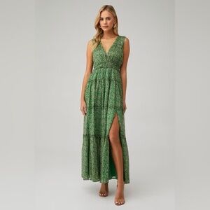 Astr Edessa Green Floral Maxi Dress